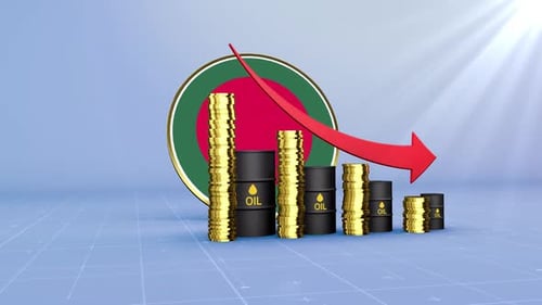 Bangladesh Oil Revenue Decline Energy Market Finance & Economic Data Infographics