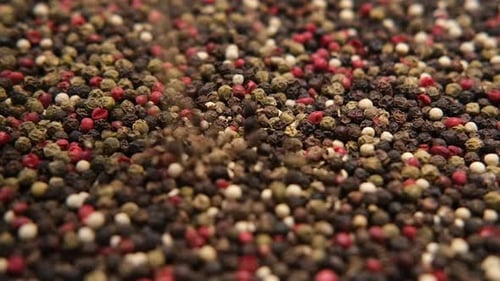 Pile of colorful peppercorns spices