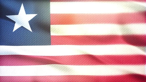 Waving Liberian National Flag Animation