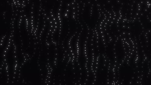 Black and white animated dots forming an abstract grid in seamless 4K 60FPS loop