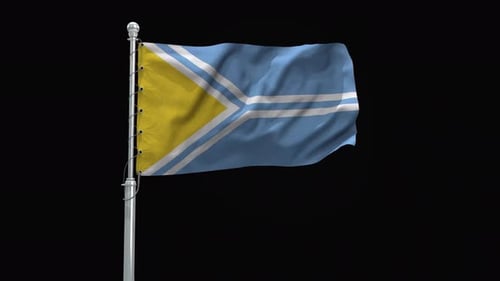 Modern Animated Flag with Abstract Design Waving