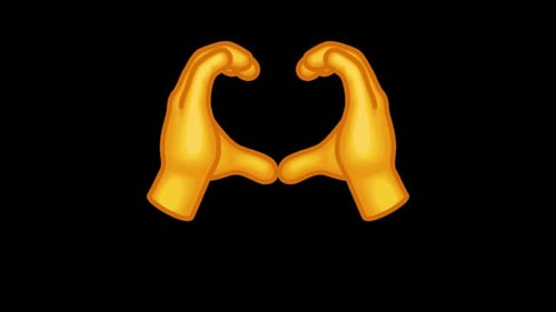 Animated Hands Forming Heart Shape Loop