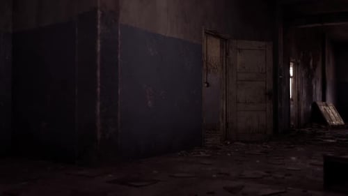 Abandoned Corridor in a Derelict Building Showcasing Neglect and Decay