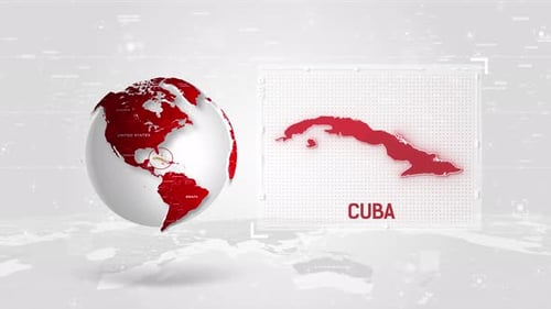 3D Animated Globe with Highlighted Country Map Interface