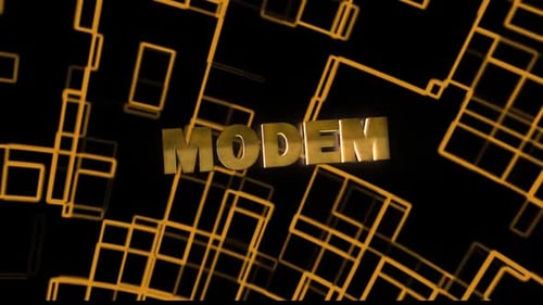 Modem Technology Word With Background