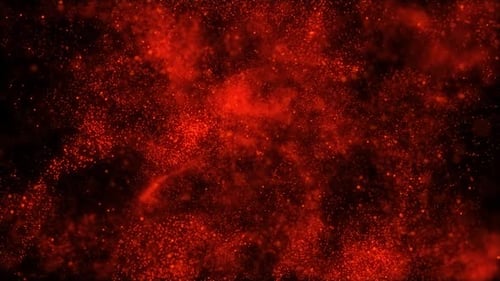 Abstract Red Glowing Particles Dynamic Motion Background