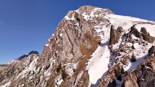 Mountain peak covered in snow Fronalpstock Switzerland Swiss Alps nature lands