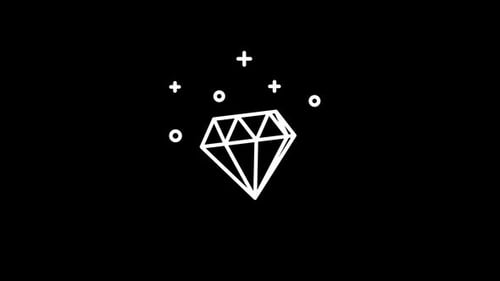 Vow Collection: Icon loop element of a rotating diamond in the center on a black background