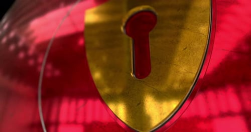 3D Security Shield Keyhole Reveal Animation