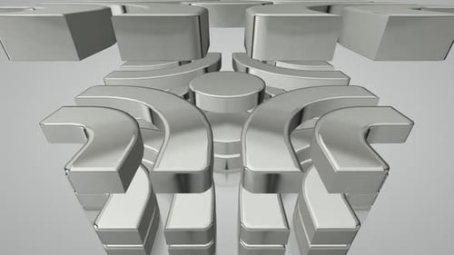Background with Stacking of Silver Shapes, Exclusive, Reflection, Figures, 3D Render