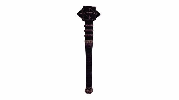 Stylized Black Mace with Geometric Patterns, Backgrounds Motion ...