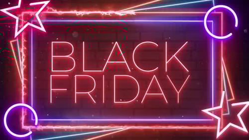 Neon Black Friday Glowing Frame Text Animation