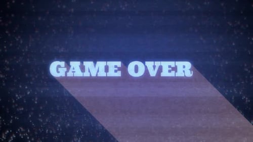 Digital Glitch Game Over Title Animation