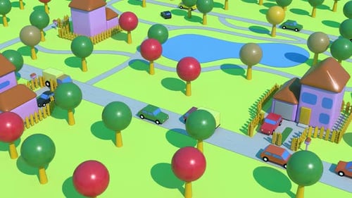 Cartoon Cars Town, estilo 3D, capaz de hacer bucles infinitos