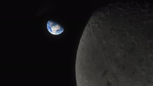 Realistic Rotating Earth and Moon in Space Animation
