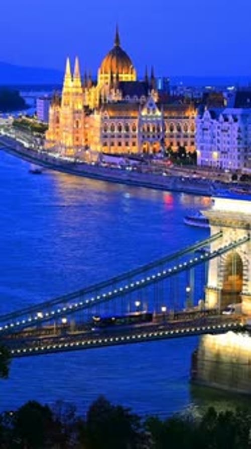 Vertical View Of Budapest City Skyline, Hungary