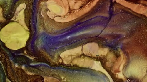 Abstract Ink Paint Surreal Shapes Of Spread 47
