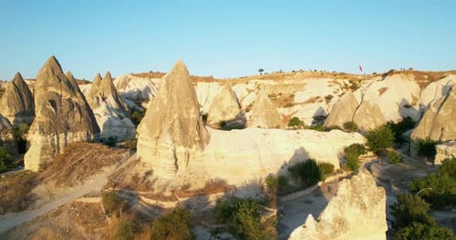 Cappadocia's Majestic Rock Formations: Aerial View in Turkey