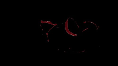 Red Fluid Splashes and Drips Animated Effect