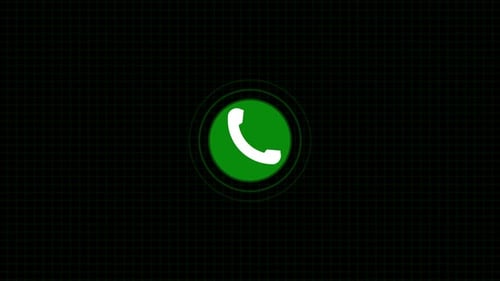 Animated Phone Call Icon with Pulsating Radial Waves