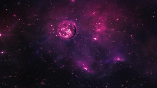 Red Galaxy Stars Blinking Animation Background
