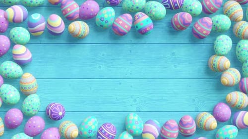 Colorful Easter Eggs Frame Rotation Animation