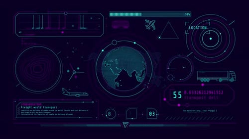 Infographics About Freight Transportation Animated on the Alpha Channel