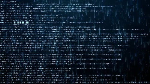 Animação de rolagem de código-fonte digital | Cibersegurança e Hacker Terminal Loop
