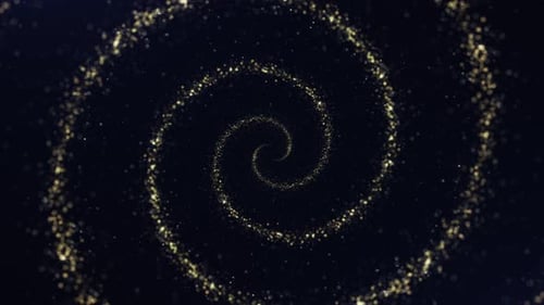 Abstrakte goldene spiralförmige Partikel