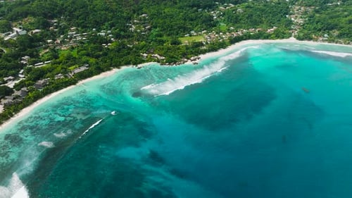 Tropical Coastline with Turquoise Waters and Lush Greenery Seychelles Mahe