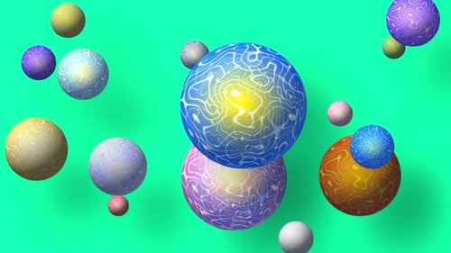 Vibrant Abstract Spheres Dynamic Motion Background