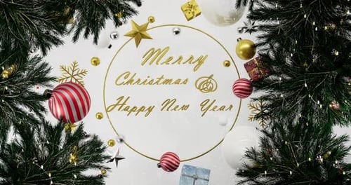 A Circle With Merry Christmas Happy New Year 2023
