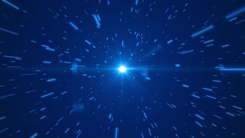 Epischer Hyperspace-Stern auf blauem Hintergrund