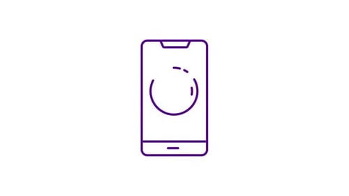 Animated Bitcoin Technology on Smartphone Icon