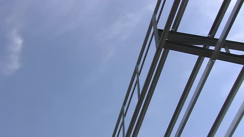 Metal Framework with Blue Sky Background