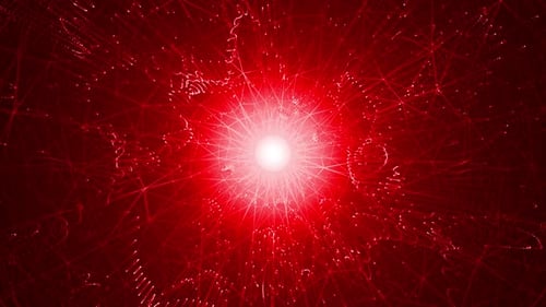 Abstract Red Energy Network with Pulsating Light Background