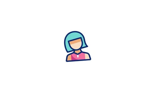 Animated Flat Design Person Icon Reveal
