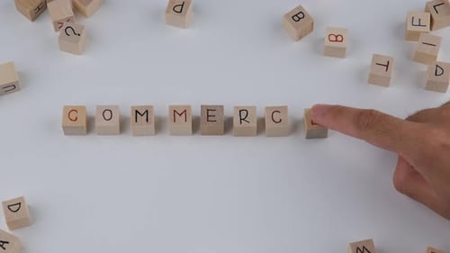 commerce wooden alphabet