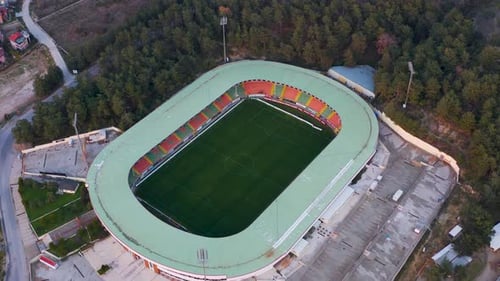 Aerial Video of Modern Stadium and Urban Landscape