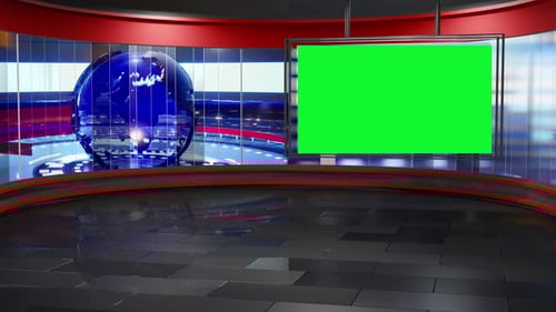 3D Virtual News Studio Background Loop