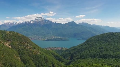 Aerial Landscape on Como Lake in Italy