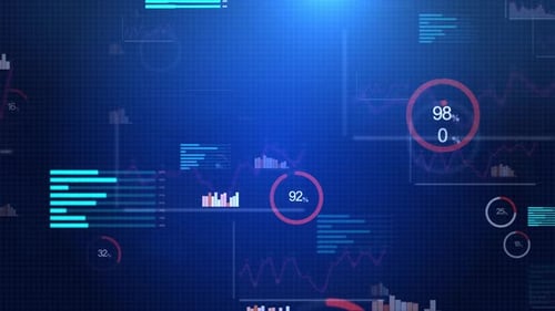 Animated Digital Data Charts and Graphs Background