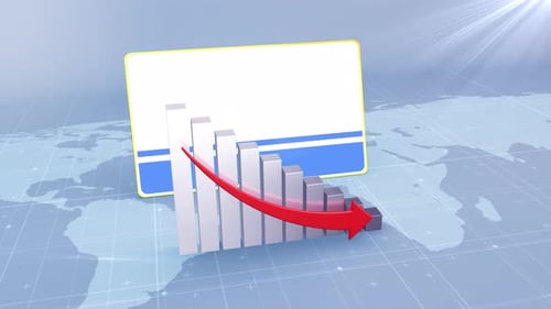 Altai Republic Flag With Decrease Bar Chart Graph And Arrow Red