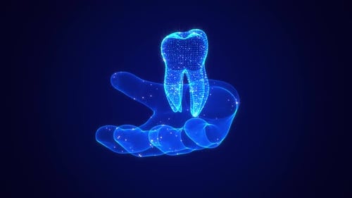 Teeth In Hologram Hand