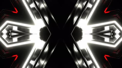 Rot-weißer Strob-Kaleidoskop-Hintergrund VJ Loop In 4K
