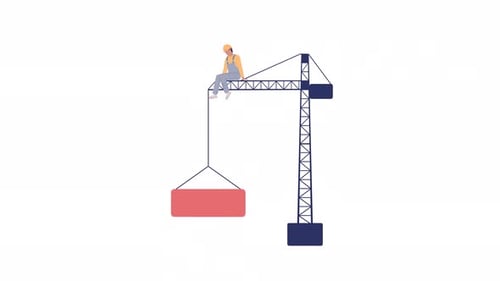 Trabajador animado en Tower Crane