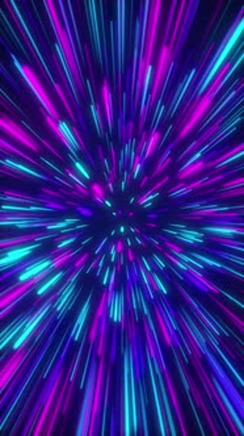 Fond en boucle de rayures de néon colorées à la vitesse de la lumière abstraite