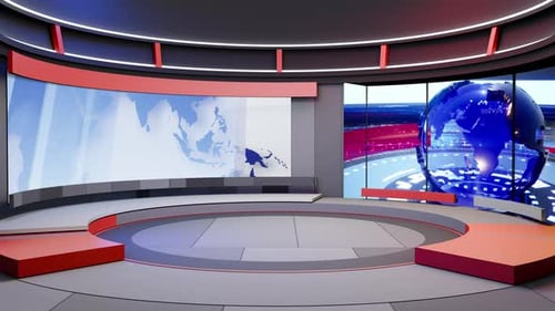 3D Virtual News Studio Ab0013 Hintergrundschleife