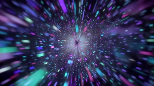 Fond de mouvement hyper rapide de particules numériques colorées