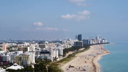 Miami Beach Flyover by Aerial Drone Above
